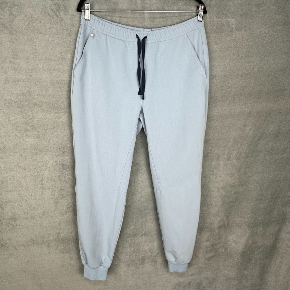 Figs Zamora Jogger Scrub Pants Womens Medium Short Blue Medical Hospital Nursing